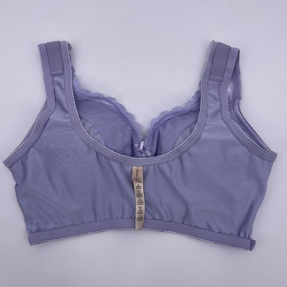 Rhonda Shear Sz M Wireless Bra Pull Over Purple Retro Pin Up Removable Pads #676 - Picture 7 of 12